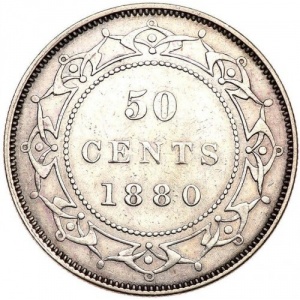 Реверс монеты Канада, 50 центов, 1870-1900