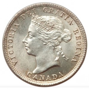 Аверс монеты Канада, 25 центов, 1870-1901
