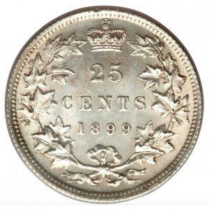 Реверс монеты Канада, 25 центов, 1870-1901