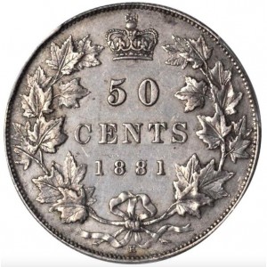 Реверс монеты Канада, 50 центов, 1870-1901