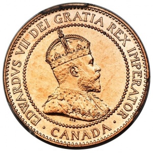 Аверс монеты Канада, 1 цент, 1902-1910