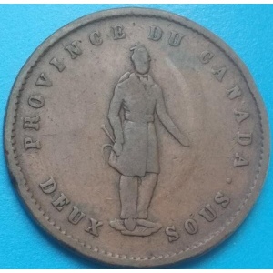 Аверс монеты Канада, 1 пенни, 1852, Банк Квебека