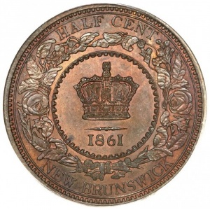Реверс монеты Канада, ½ цента, 1861