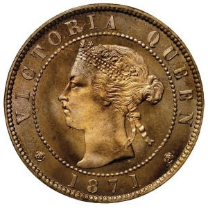 Аверс монеты Канада, 1 цент, 1871