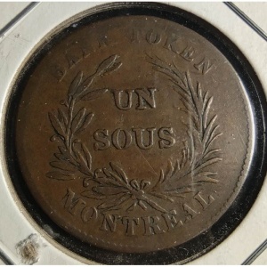 Реверс монеты Канада, 1 су, 1835, Bank Token Montreal