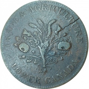 Аверс монеты Канада, 1 су, 1836, Bank of Montréal Token