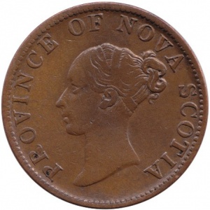 Аверс монеты Канада, ½ пенни, 1840-1843