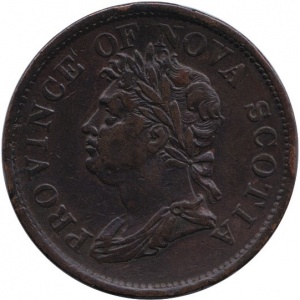 Аверс монеты Канада, 1 пенни, 1824-1832