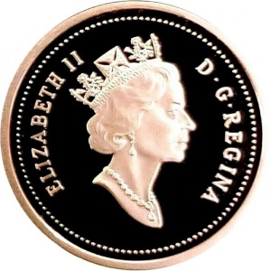 Аверс монеты Канада, 1 цент, 1997-2003