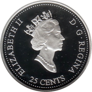 Аверс монеты Канада, 25 центов, 1999, Миллениум - Октябрь 1999, Дань первым нациям