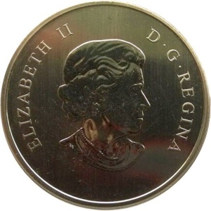 Аверс монеты Канада, 25 центов, 2010, Птицы Канады - Голубая сойка