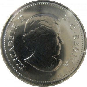 Аверс монеты Канада, 25 центов, 2010, Красочный подарок