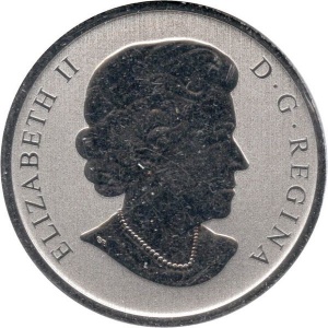 Аверс монеты Канада, 25 центов, 2012, Динозавры - Pachyrhinosaurus lakustai