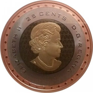 Аверс монеты Канада, 25 центов, 2019, Первый канадец в космосе