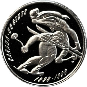 Реверс монеты Канада, 50 центов, 1998, 100 лет лыжным гонкам