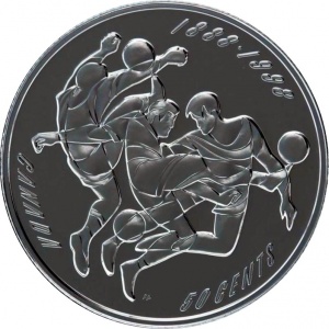 Реверс монеты Канада, 50 центов, 1998, 110 лет футболу в Канаде