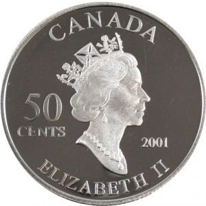 Аверс монеты Канада, 50 центов, 2001, Канадский фольклор и легенды - Сани