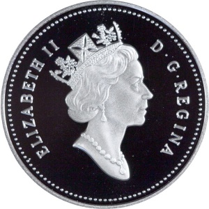 Аверс монеты Канада, 50 центов, 2004, Портреты королевы /3-й портрет/