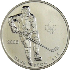 Реверс монеты Канада, 50 центов, 2005, Легенды хоккея - Дэйв Кеон