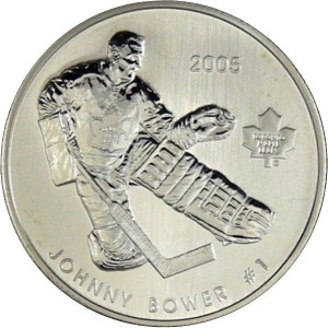 Реверс монеты Канада, 50 центов, 2005, Легенды хоккея - Джонни Бауэр