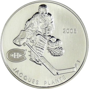 Реверс монеты Канада, 50 центов, 2005, Легенды хоккея - Жак Плант