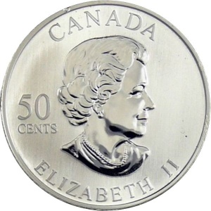 Аверс монеты Канада, 50 центов, 2005, Легенды хоккея - Морис Ришар