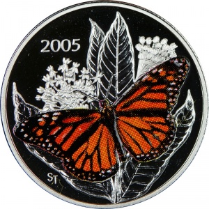 Реверс монеты Канада, 50 центов, 2005, Бабочка-монарх