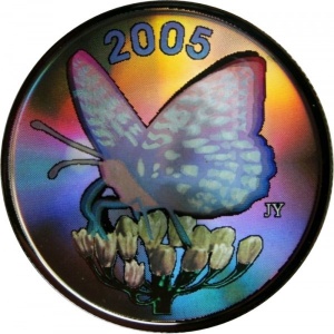 Реверс монеты Канада, 50 центов, 2005, Бабочка Spangled Fritillary