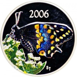 Реверс монеты Канада, 50 центов, 2006, Бабочки - Короткохвостый парусник (Papilio brevicauda)