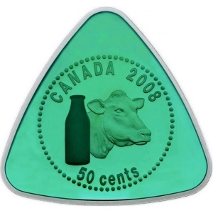 Реверс монеты Канада, 50 центов, 2008, Доставка молока
