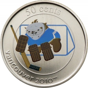 Реверс монеты Канада, 50 центов, 2010, XXI зимние Олимпийские Игры, Ванкувер 2010 - Куатчи, Хоккей