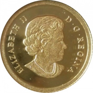 Аверс монеты Канада, 50 центов, 2013, Сова Шаман держит гуся