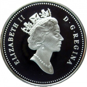 Аверс монеты Канада, 1 доллар, 1995, 325 лет Компании Гудзонова залива