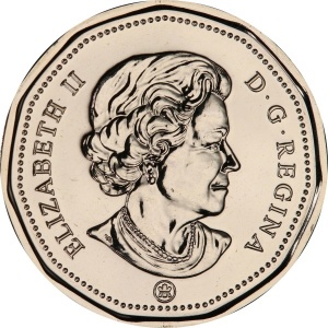 Аверс монеты Канада, 1 доллар, 2008, Логотипы канадских команд НХЛ - Калгари Флэймз /домашняя/