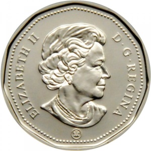 Аверс монеты Канада, 1 доллар, 2008, Логотипы канадских команд НХЛ - Монреаль Канадиенс /домашняя/