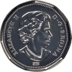 Аверс монеты Канада, 1 доллар, 2012, 25 лет долларовой монете "Луни"