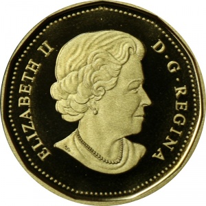 Аверс монеты Канада, 1 доллар, 2012, 25 лет долларовой монете "Луни"