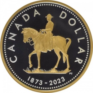 Реверс монеты Канада, 1 доллар, 2023, 150 лет конной полиции Канады