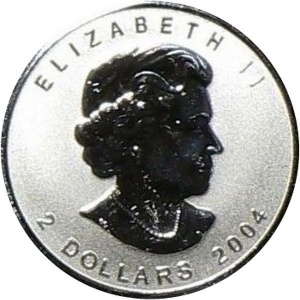 Аверс монеты Канада, 2 доллара, 2004, Кленовый лист