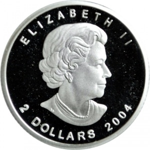 Аверс монеты Канада, 2 доллара, 2004, Полярная лисица