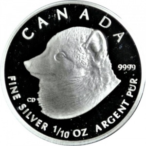 Реверс монеты Канада, 2 доллара, 2004, Полярная лисица