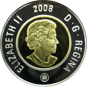 Аверс монеты Канада, 2 доллара, 2008
