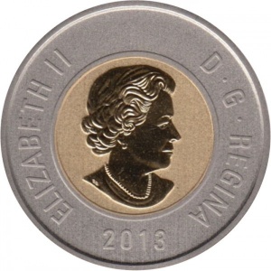 Аверс монеты Канада, 2 доллара, 2013-2015, Полярный медведь