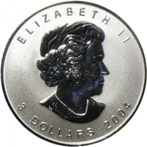 Аверс монеты Канада, 3 доллара, 2004, Кленовый лист