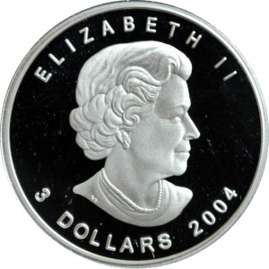Аверс монеты Канада, 3 доллара, 2004, Полярная лисица