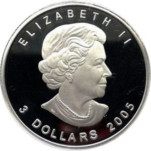 Аверс монеты Канада, 3 доллара, 2005, Канадская дикая природа - Рысь