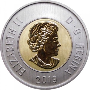 Аверс монеты Канада, 2 доллара, 2016-2022, Полярный медведь