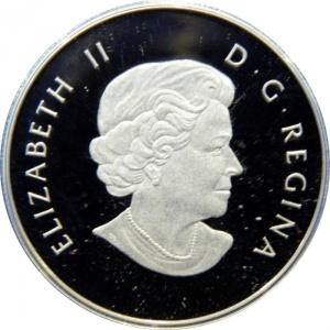 Аверс монеты Канада, 4 доллара, 2009, Рождественский носок для подарков