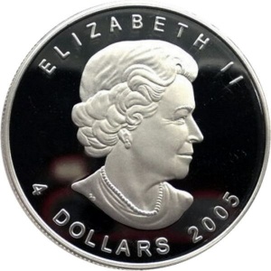 Аверс монеты Канада, 4 доллара, 2005, Канадская дикая природа - Рысь