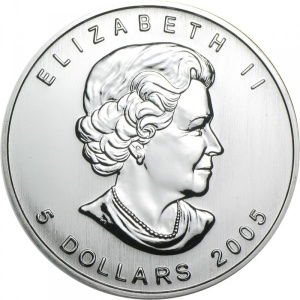 Аверс монеты Канада, 5 долларов, 2004-2021, Кленовый лист